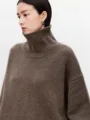 High-end soft waxy turtleneck 100%cashmere sweater women's loose thickened sweater base wool sweater preview-4