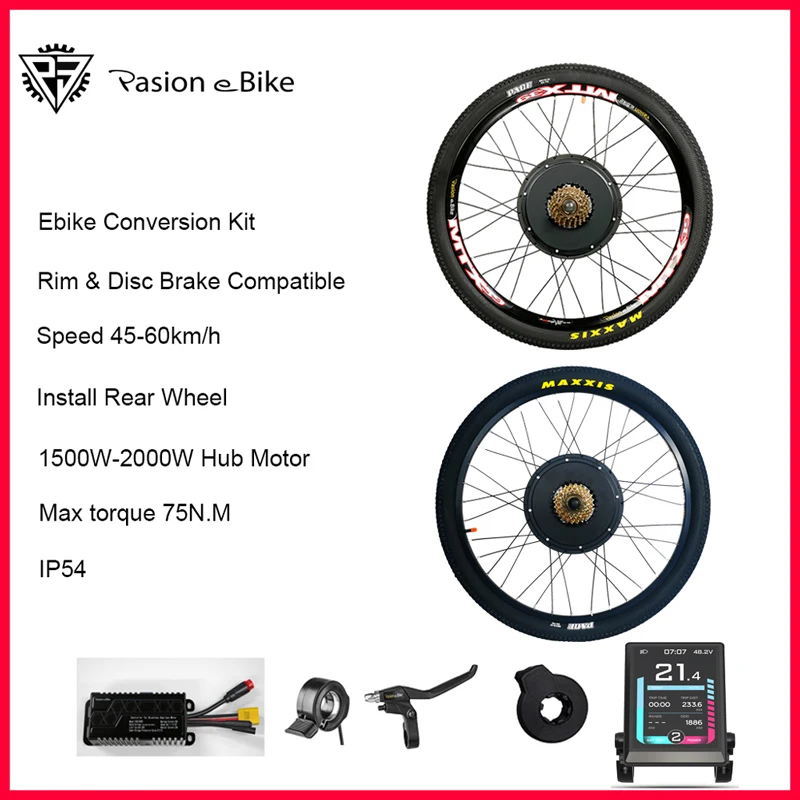 EBike Conversion Kit 1500W 2000W Hub Motor 20 26 27.5 700C 28 29 inch Electric Bicycle Waterproof Rear Wheel-animated-img