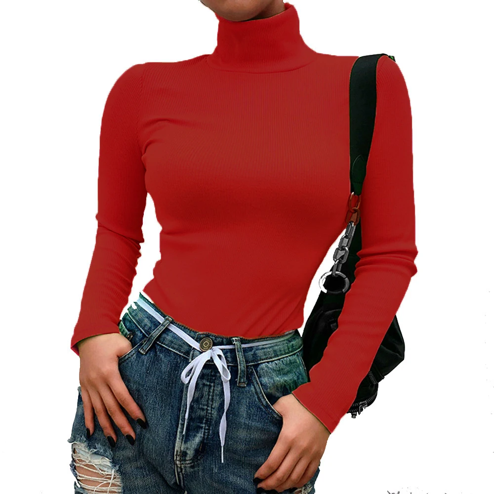 Neon Green Women Knit Shirts Ribbed 