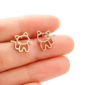 1 Pair Cute Cat Stainless Steel Stud Earrings for Mens Womens Punk Students Gifts Trend Fashion Small Ear Studs Jewelry preview-3