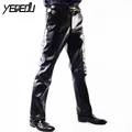 #2202 Faux Leather Pants Men Fashion Casual Plus Size 29-42 Motorcycle Trousers Men PU Leather Pants Black Straight High Quality preview-5