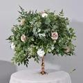 Green Plant Artificial Flower Ball White Rose Greenery Arrangement Wedding Decoration Table Centerpiece Flower Ball Road Leading preview-4