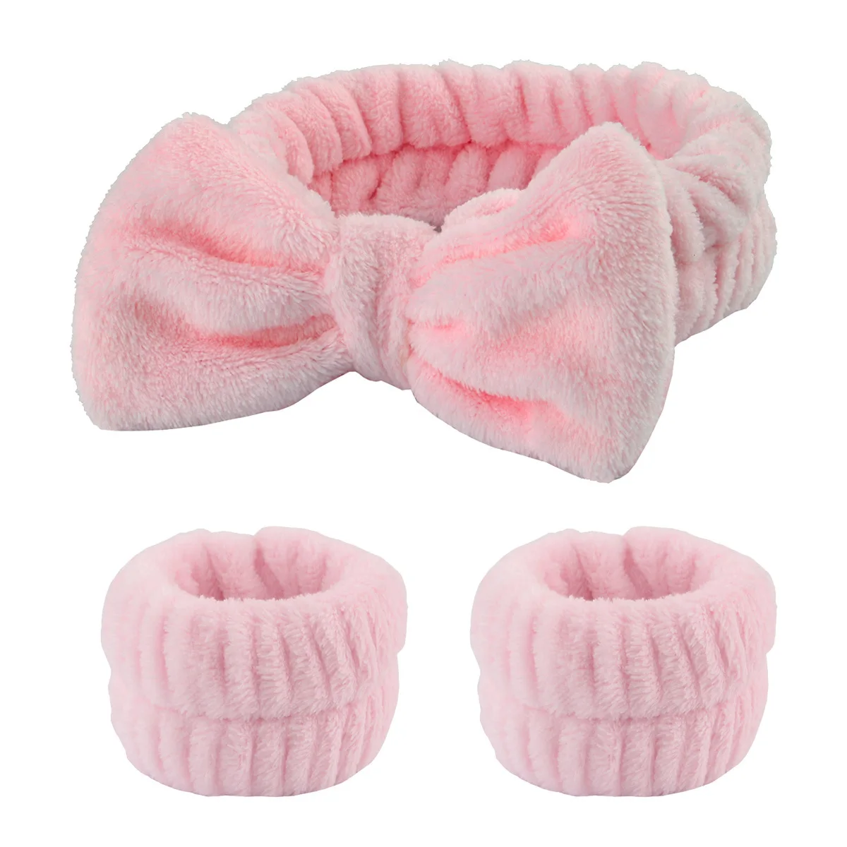 Cute Plush Wristband Hair Tie Makeup Mask Moisture Proof Sleeve Cover Hair Ring Headphone Women-animated-img