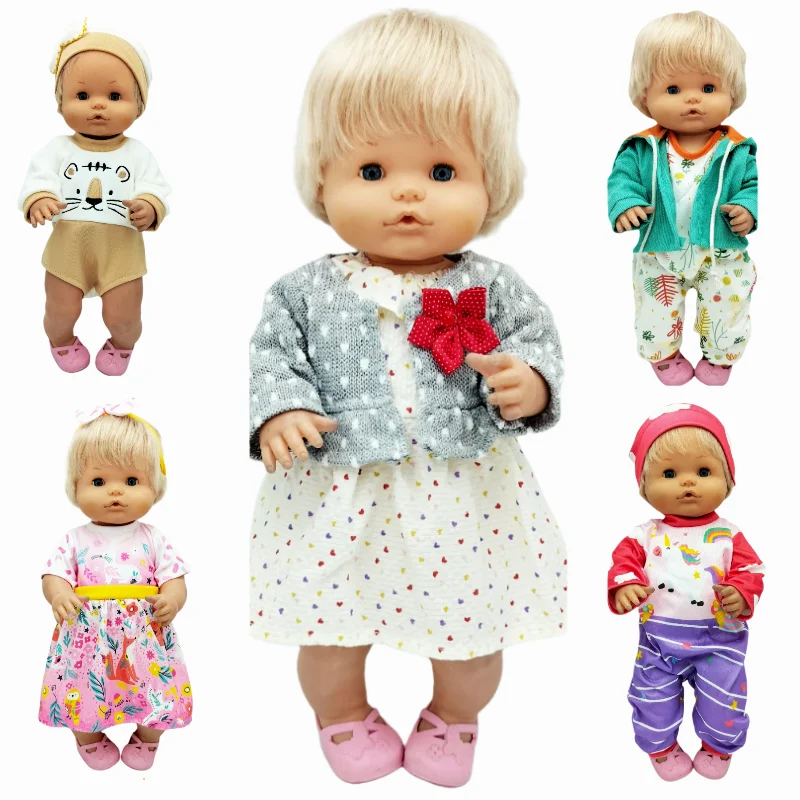 for 38 Cm Nenuco Doll Clothes Green Shirt Jeans Short Pants Ropa Y Su Hermanita Reborn Baby Dolls Outfits-animated-img