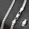 S925 Sterling Silver Gold/Silver 8/18/20/24 Inch Side Chain Necklace For Women Men Fashion Jewelry Gifts