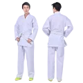 Karate Gi Uniform  Suit  Elastic Waistband for Kids Sports Training Fitness Gym Free White Belt