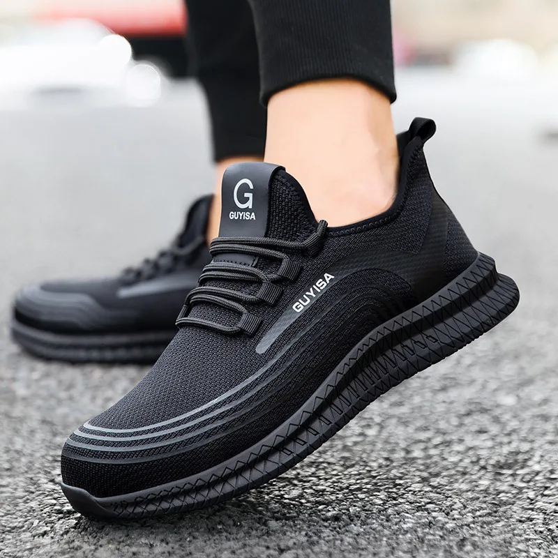 steel toe black sneakers