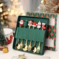 2/4/6Pcs Christmas Fork And Spoon Set,Stainless Steel Creative Tableware,Coffee Tea Dessert Forks And Spoons Gift Set preview-1