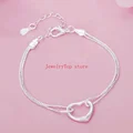 Fine wholesale 925 Sterling silver heart bracelets necklaces for women fashion designer wedding engagement sets Christmas gift preview-3