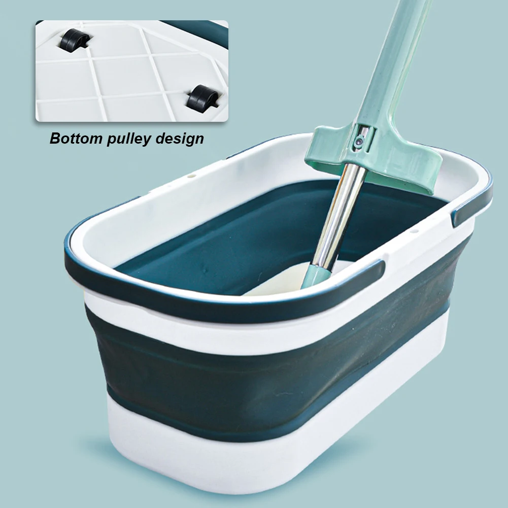 Large Capacity Barrel with Wheel Portable Wash Bucket with Handle Space Saving for Camping Traveling Picnic-animated-img