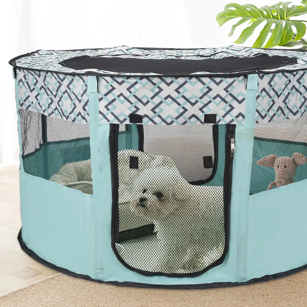 Indoor Pet Delivery Room Large Play Pen Folding Pet Tent Dog Cats House Octagonal Cage Tent Playpen Kennel Easy Operation Fence-animated-img