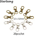 20pcs/lot wholesale Bronze rhodium lobster Clasp Clips Key Hook Keychain Split Key Ring Findings Clasps For Keychains Making