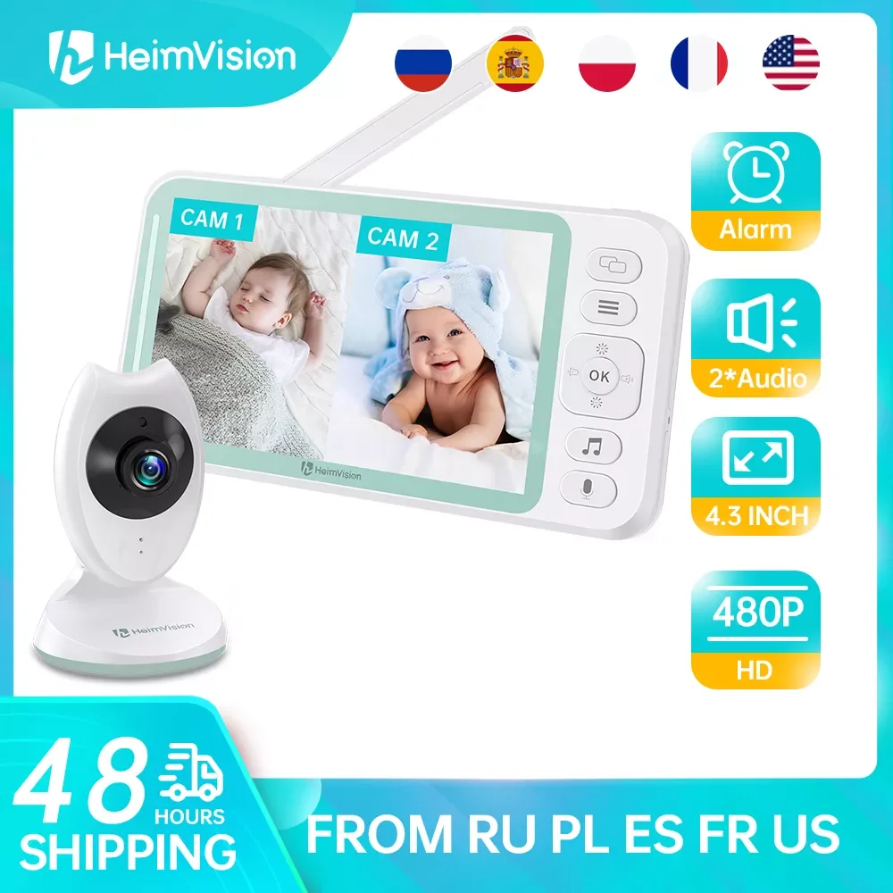 4.3''HD Baby Monitor with Camera 2-way Audio & Night Vision