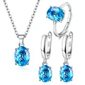 925 Sterling Silver Elegant Women's Jewelry Sets Ellipse Zircon Ring Necklace Earrings Accessories Juwellery Argent 925 preview-5