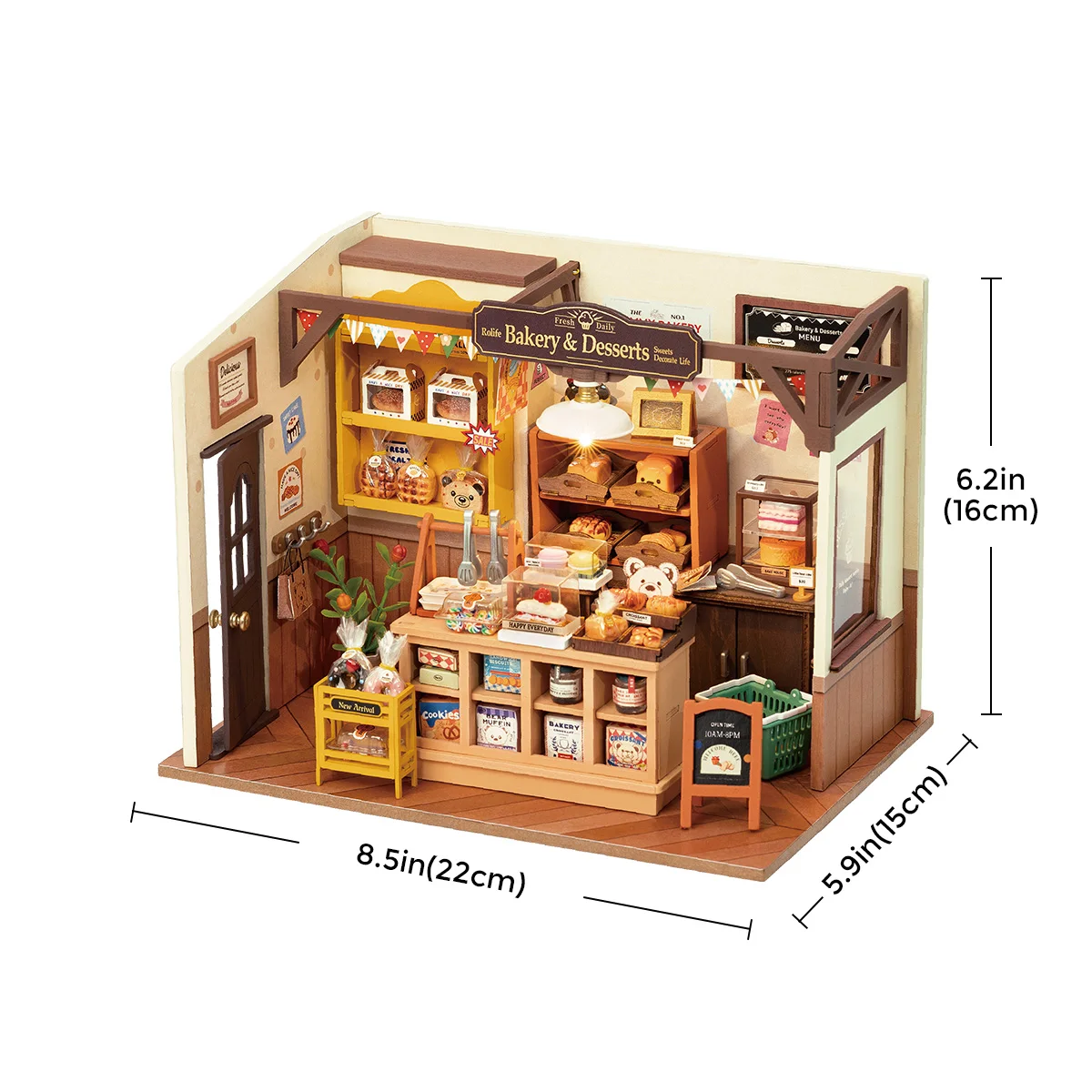 Robotime Rolife DIY Dollhouse Becka's Baking House  Miniature Fantasy Magic Doll House Wooden Kit Toy 3D Wooden Puzzle for Kids-animated-img