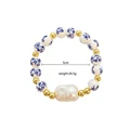 Imitation Baroque Pearl Bracelet Elastic Rope Fashion Simple Beaded Blue and White Porcelain Bracelet s Jewelry Accessories preview-5