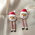 Cute Enamel Santa Claus Stud Earrings For Women Exquisite Imitation Pearl Cartoon Christmas Earring Xmas New Year Party Gifts preview-4