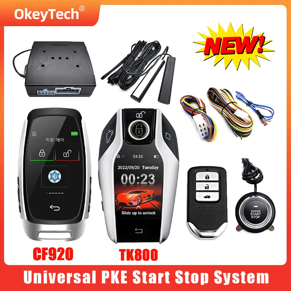 Car Alarm With Autostart Push One Button Auto Start Stop Keyless