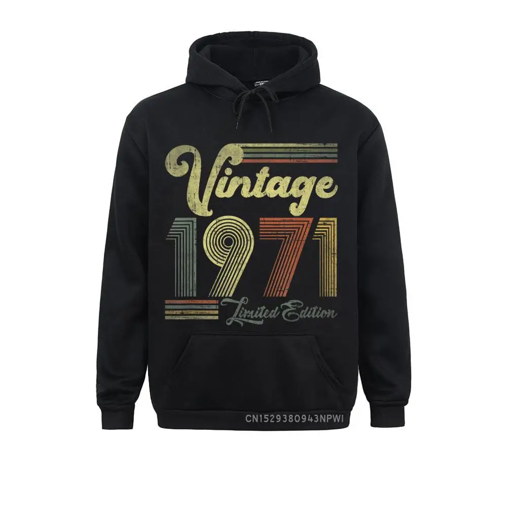 50 Year Old Gifts 1971 Limited Edition 50th Birthday Pullover Sweatshirts Printed Oversized Hoodies Camisa Hoods For Men Fall