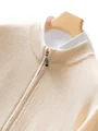 Autumn Winter Men's Zipper Cardigan Mock Neck Smart Casual Sweater Coat Soft Warm Basic Clothes 30% Merino Wool Knitwear Tops preview-1