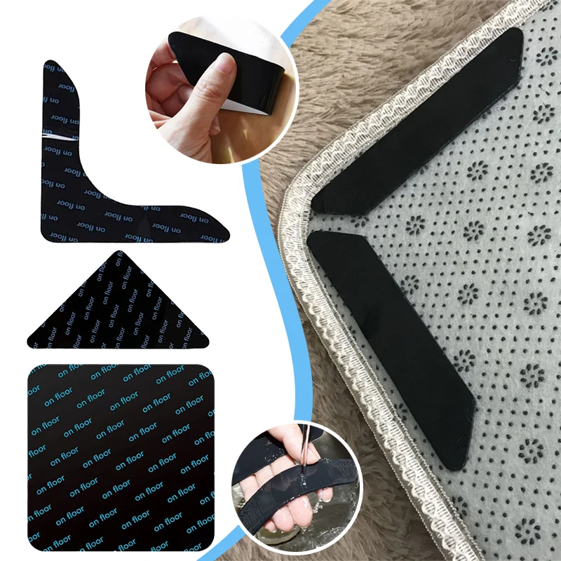 8pcs Carpet Anti-Slip Anti Curling Patch Reusable Washable rug