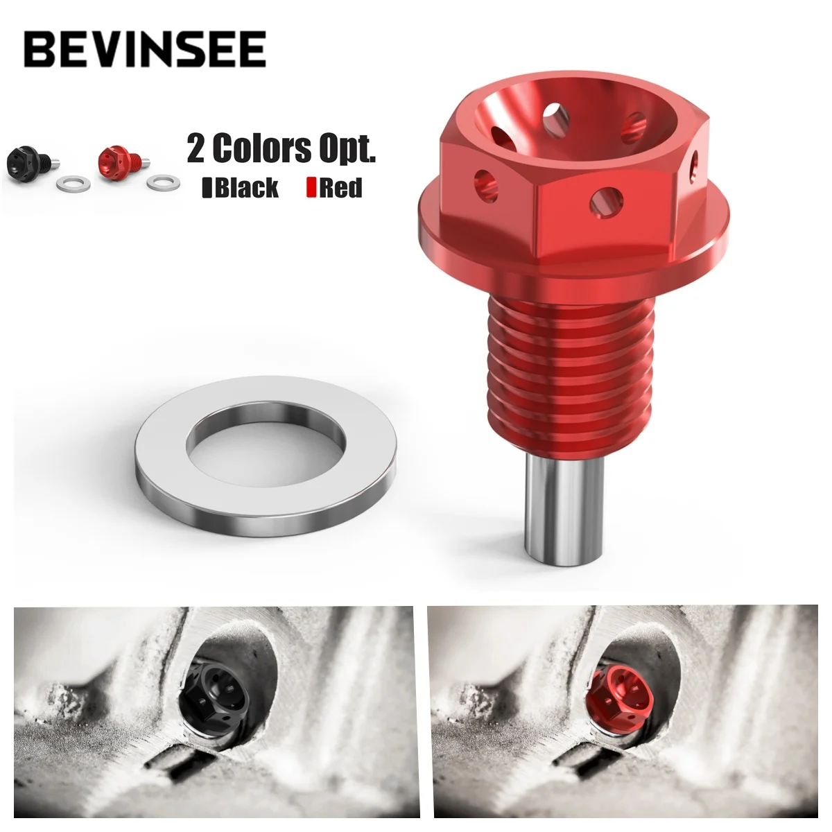 M12x1.5 Magnetic Oil Drain Plug Aluminium Oil Drain Sump Nut for BMW E46 E60 E90 E36 E39 E91 E92 E30 E34 F10 F30 Z3 Z4 X5 E70-animated-img