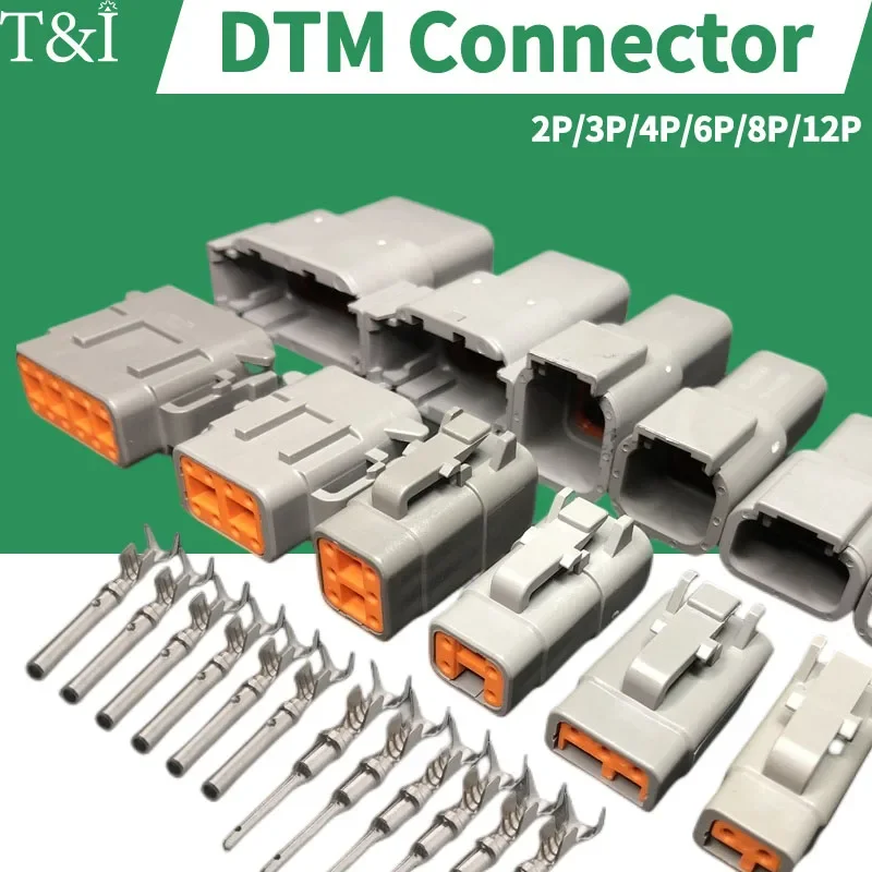10/50/100 Sets Deutsch DTM/DT/DTP/DTF Automobile Connector Plug&Socket Male&Female Terminal DTM04-2/3/4/6/8/12 DTM06-2/3/4/6/8S-animated-img