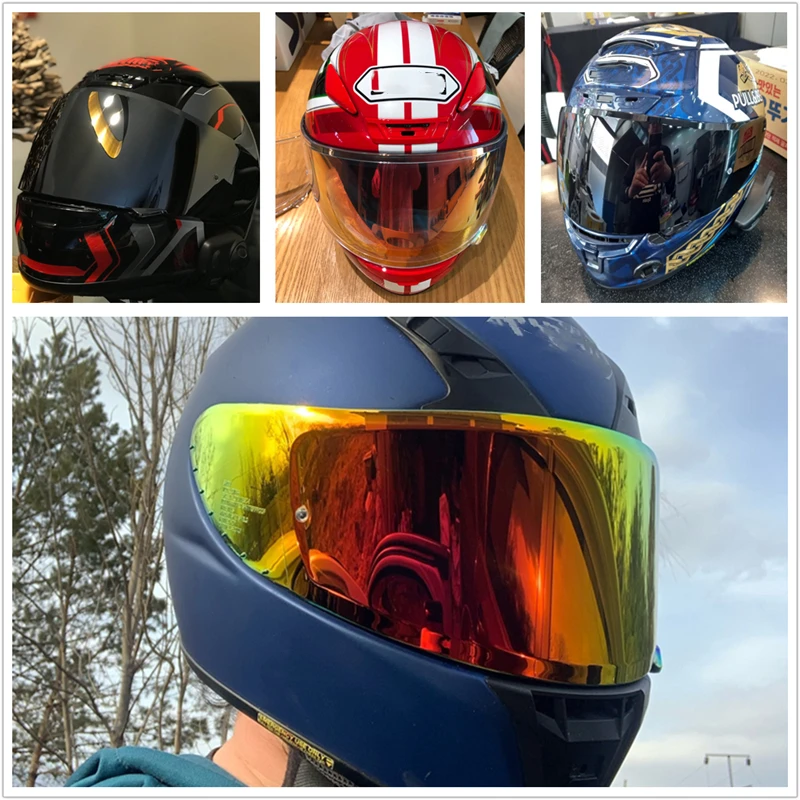 motorcycle helmet orange visor