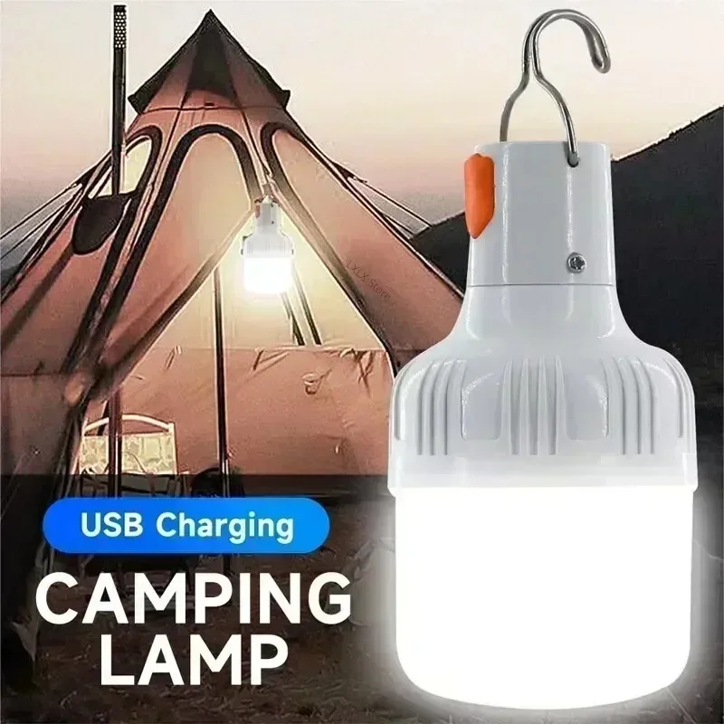 60W Emergency Light Outdoor Camping Supplies Outdoor USB Rechargeable LED Light Bulb Lantern Hiking Sports Entertainment-animated-img