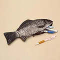 Pencil Bag Carp Pen Bag Realistic Fish Shape Make-up Pouch Pen Pencil Case With Zipper Back To School Pencil Pouch Pen Bag preview-1