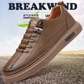 Men's shoes spring and autumn style 2024 new trend versatile men's casual shoes board shoes leather soft sole breathable leather