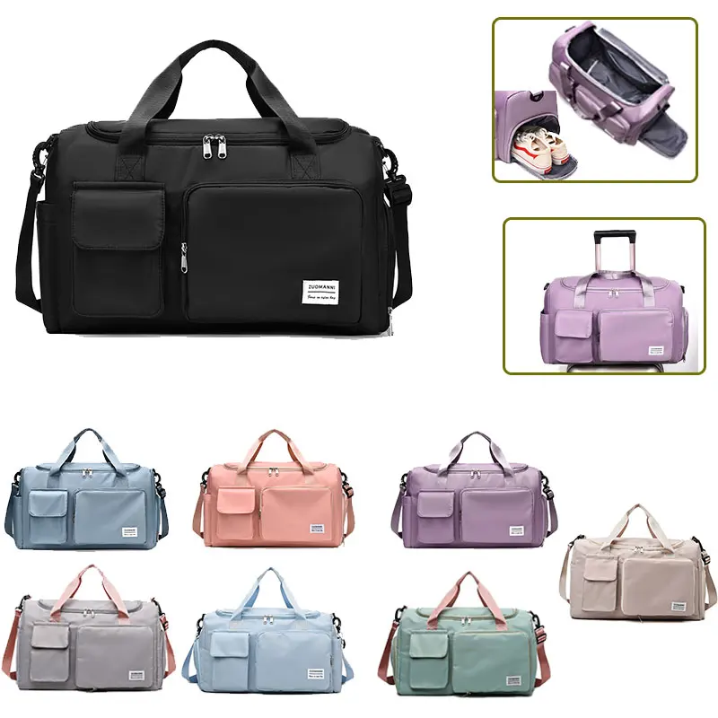 Travel Bag Female Large-Capacity Hand Luggage Dry-Wet Separation Sports Fitness Bag Short-Distance Travel Package-animated-img