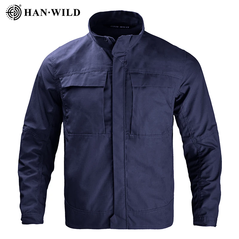 HAN WILD Men Autumn Outdoor Hiking Jackets Waterproof Casual Running Sports Coat Jacket Hiking City Commute Fashion Coat-animated-img