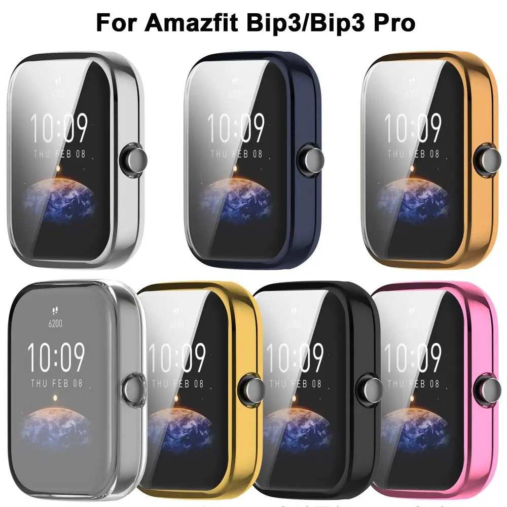 TPU Protector Case Cover for Amazfit Bip3/Bip3 Pro Smartwatch Plating Protective Shell Frame Accessories-animated-img