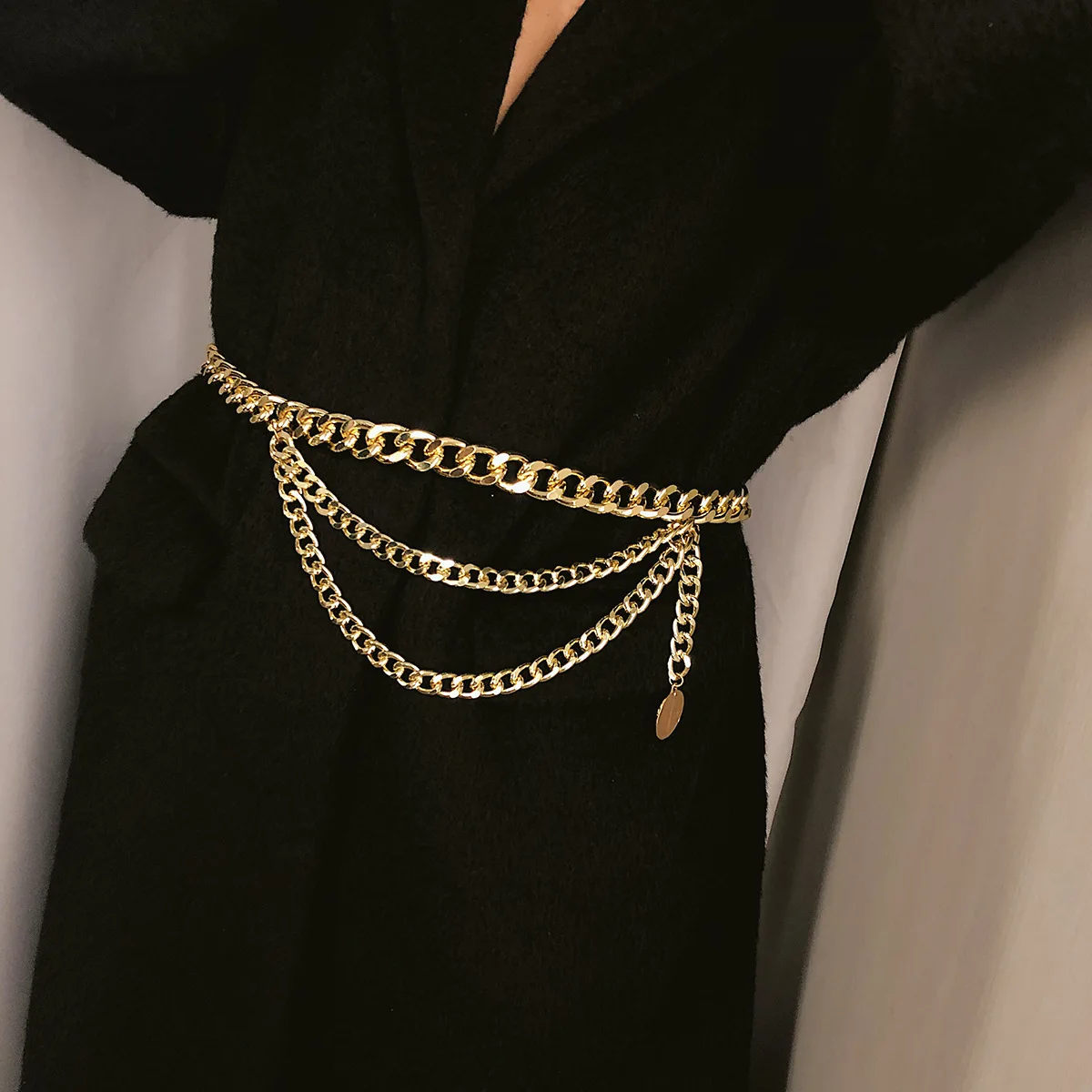 gold chain belt with tassel