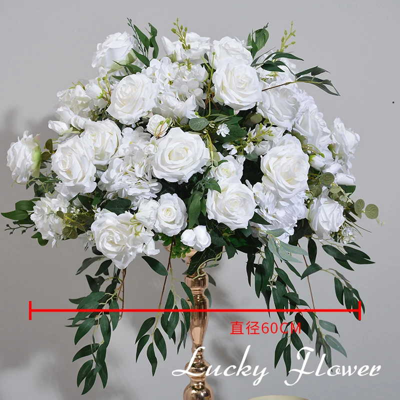 60cm artificial Flowers Greenery Leaf Wedding Decoration Table Centerpieces Flower Ball Road Leading Floral Arrangement Customiz-animated-img