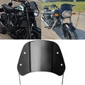 Motorcycle Universal Black Windshield Wind Deflector Windscreen Fairing For Harley Honda Yamaha Kawasaki Suzuki Cafe Racer