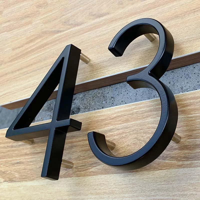 125mm Black House Numbers Letters Outdoor Address Sign Plate For Yard Floating Metal Door Number Doorplates Modern Mailbox Signs-animated-img