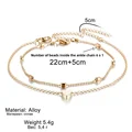 Delysia King Women Summer Round Bead Chain Love Anklet Simplicity Temperament Double-deck Holidays  Ankle Bracelet preview-5