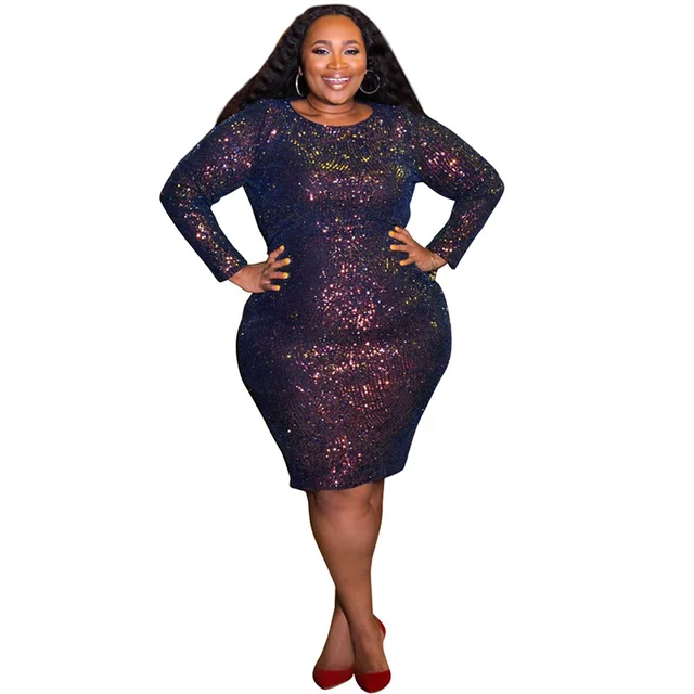 Glitter Dress Oversized Women 