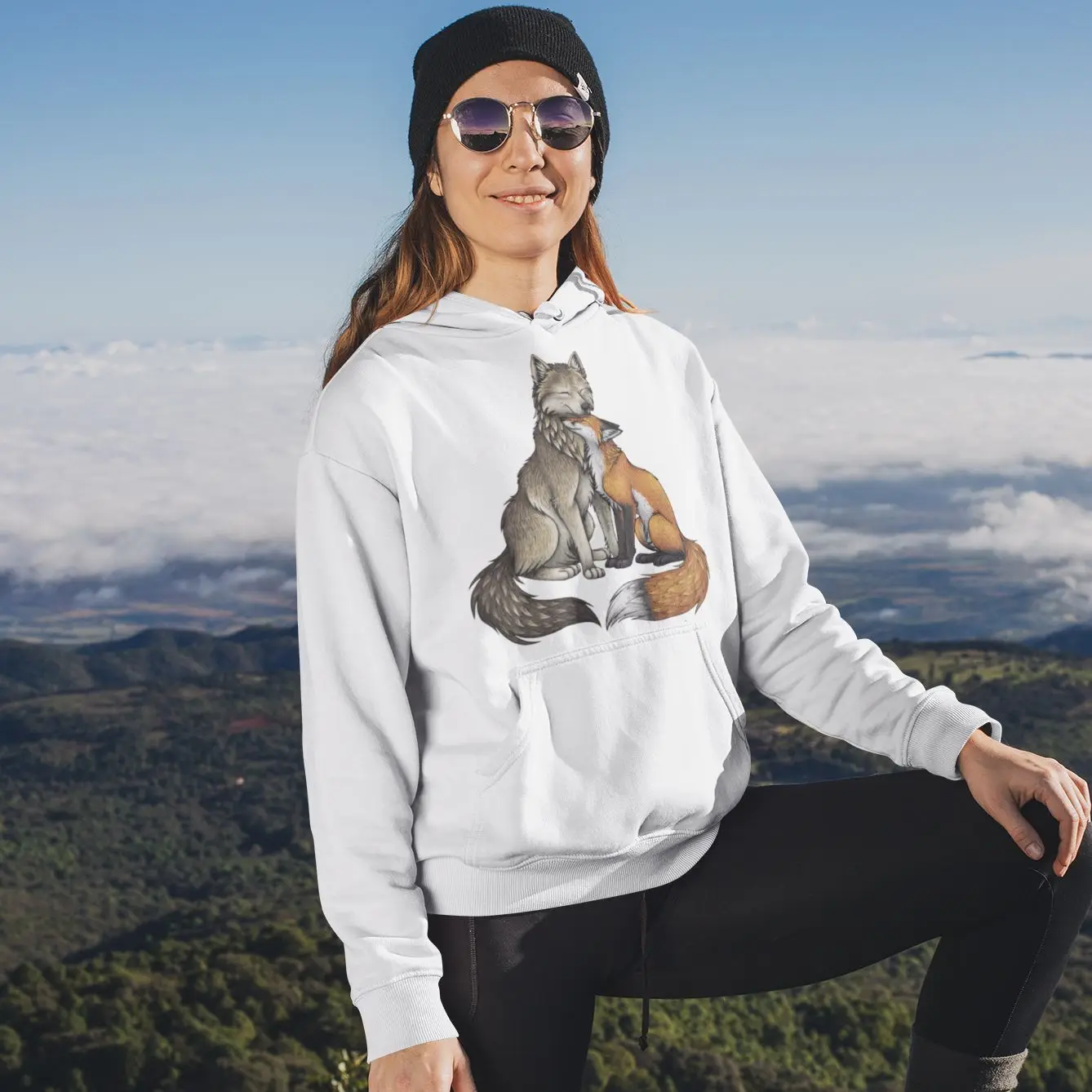 Love Couple Hoodie Wolf Fox Hoodies 