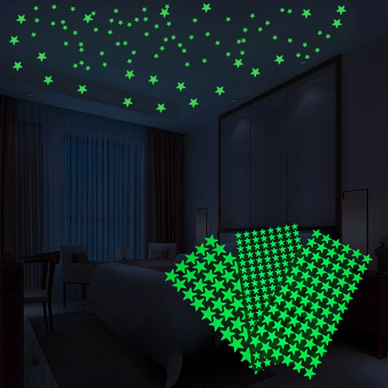 Kids Rooms Wall Stickers Luminous Dots Stars Ceiling Wall Decals Glowing Stickers Wall Decals Glow in The Dark Home  Room Decor-animated-img