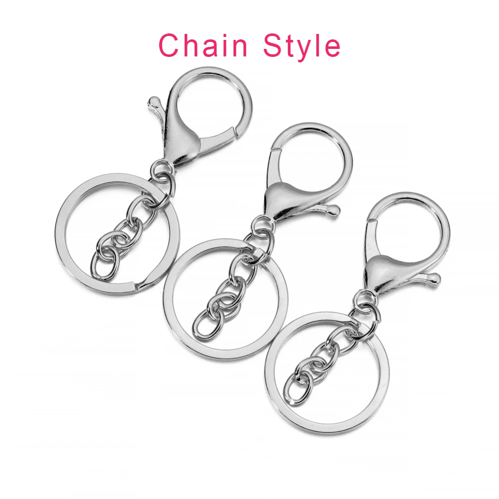 5pcs/lot Keychain Ring 30 mm Key Ring Long 70 mm Lobster Clasp Key Hook  Chain For Jewelry Making Findings Supplies