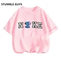 Cute Stitch Trucksuit Girls T-shirt Cartoon Disney Children Short Sleeved Summer Kids Casual T Shirts Boy Sports Shirt Quick Dry