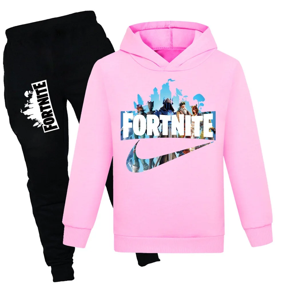 קנו אלי אקספרס  Fortnite Kids Clothes Sweatshirt and Casual Pants Set  Spring Autumn Girls Boys Clothes of Ages 2-16