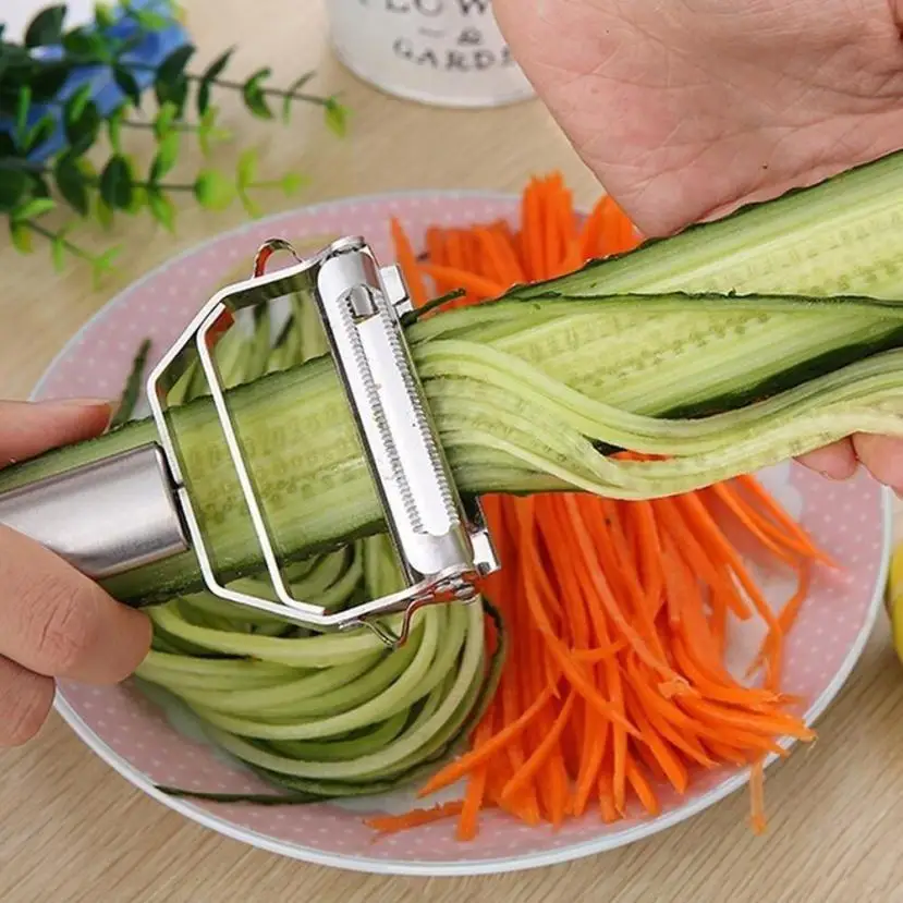 High Quality Stainless Steel Potato Cucumber Carrot Grater Julienne Peeler Vegetables Fruit Peeler Vegetable Slicer-animated-img