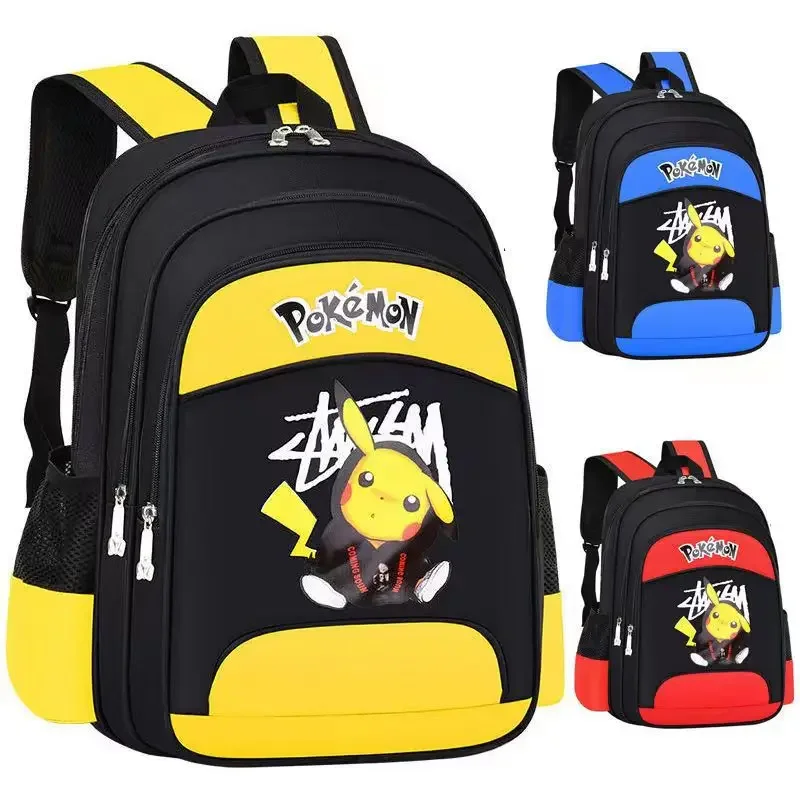 Large Capacity Pikachu Backpack, Anime Printed Daypack, Cartoon Schoolbag, Kids Boys Casual Travel Commute Knapsack-animated-img