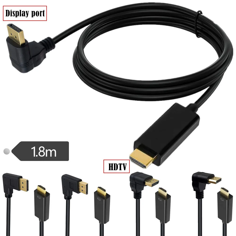 90-degree DP public-to-HDTV Revolution Cable Displayport HD video cable 4K-animated-img