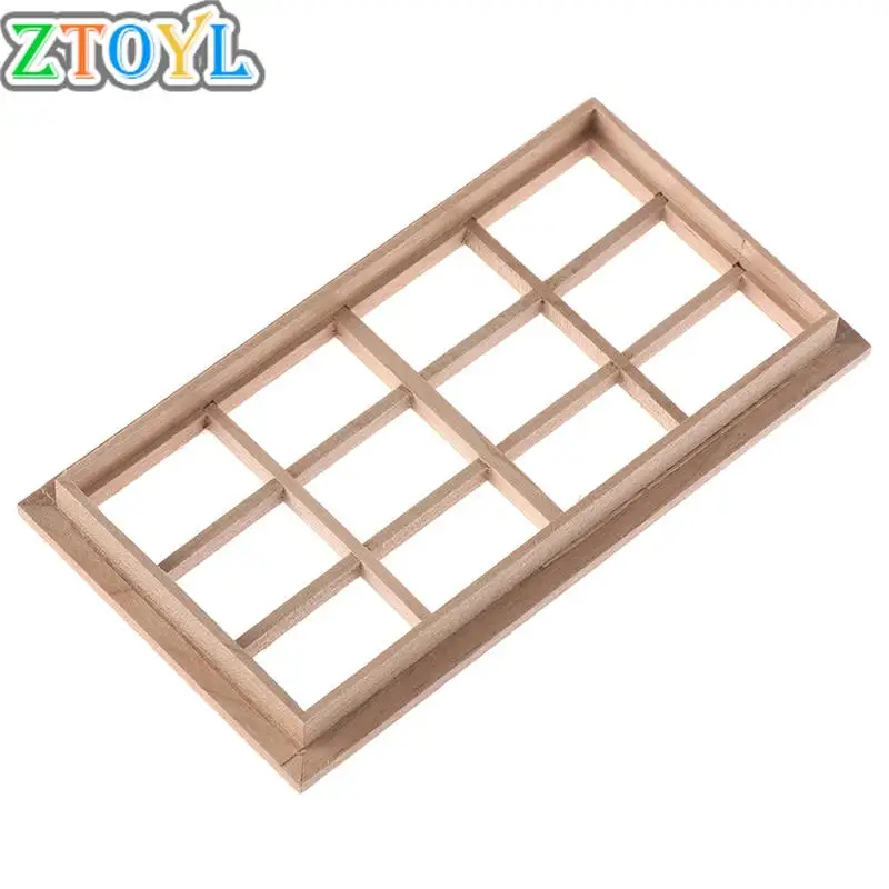 New 1:12 Dollhouse Wooden Window Frame Miniature Doll Houses-animated-img