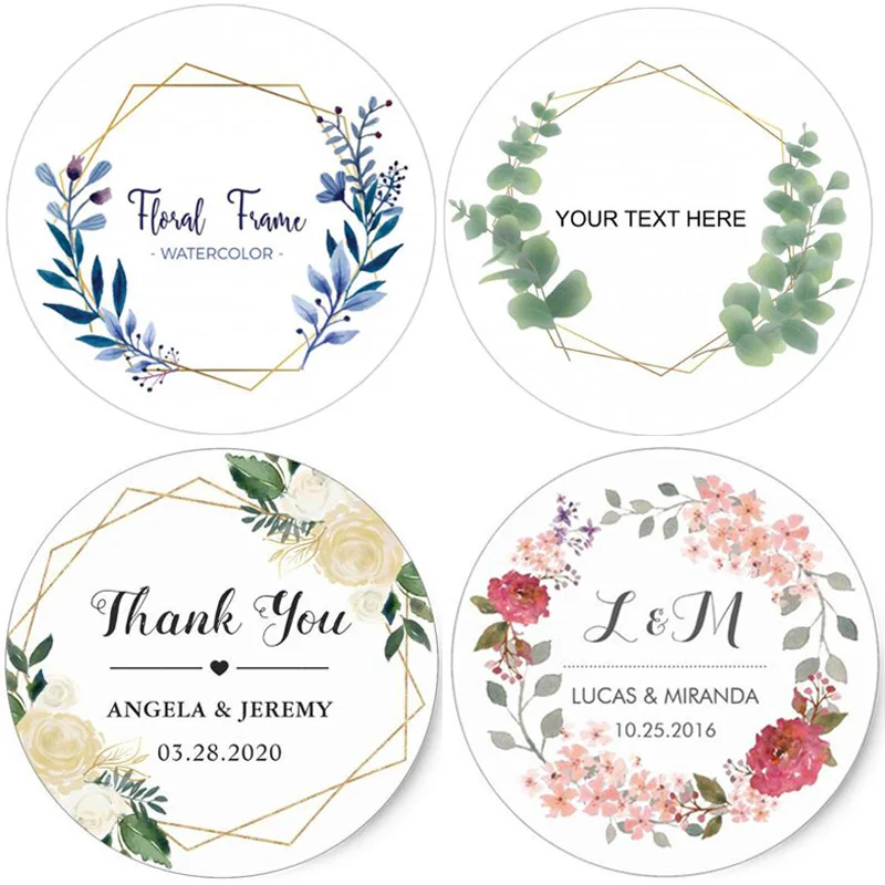 Wedding Transparent Stickers With Foil, Personalized Gold Stickers